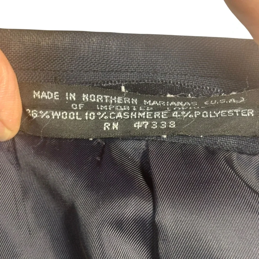 Jones New York Navy Blue 3-Button Tailored Blazer Suit Jacket 44L Mens